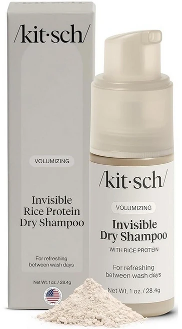 Kitsch 볼류마이징 라이스 프로틴 드라이 샴푸 파우더 - 여성 및 남성용 샴푸 화이트 캐스트 없음 오일 흡수 기름지지 않음 가벼운 색상 여행용 사이즈 | 여성을 위, 보이지 않는 - 쿠팡