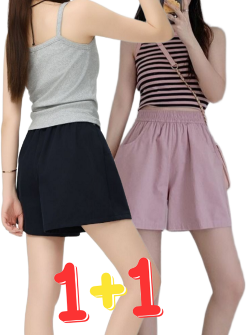 이루이 쿨링 하이웨스트 반바지 1+1 A라인 밴딩 반바지