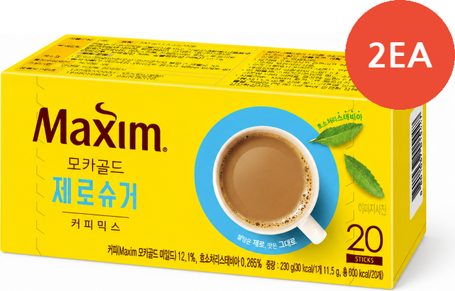 맥심 모카골드 제로슈거 커피믹스 (11.5G*20입), 2개, 20개입, 11.5g