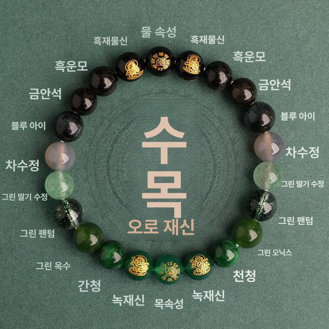 오행 천연 수정 균형 에너지 남녀 공용 다중 보물
