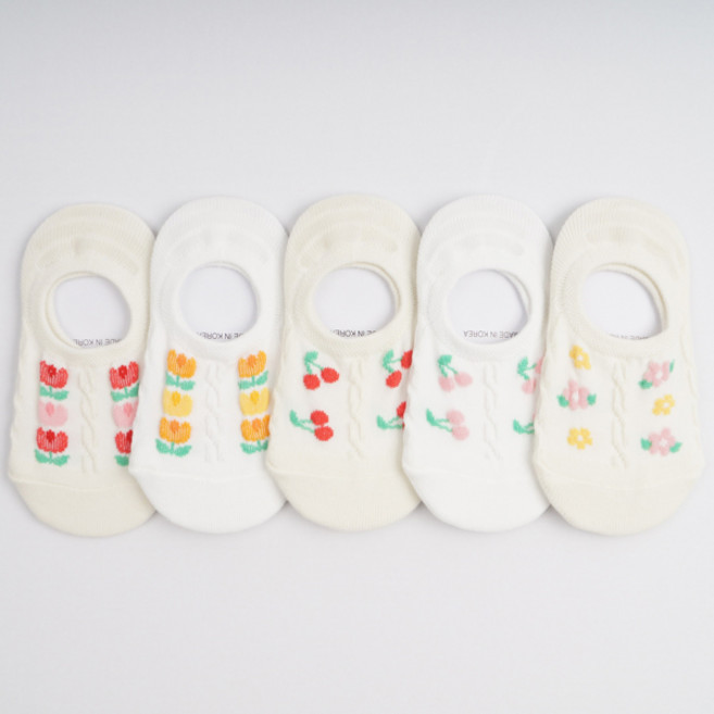 비바세븐 J튤립덧신(5족) 아동 유아 양말 덧신 세트
