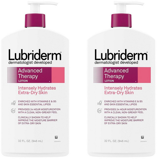 Lubriderm Advanced Therapy 루브리덤 어드밴스 테라피 바디 로션 32oz(946ml) 2팩, 946ml
