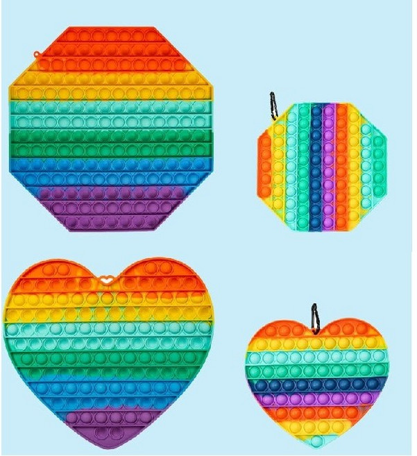 대왕 푸시팝 버블 대형 레인보우 무지개 초대형 푸쉬팝 보드게임 팔각 사각 원형 하트, 1개, 대형원형-MXAG06