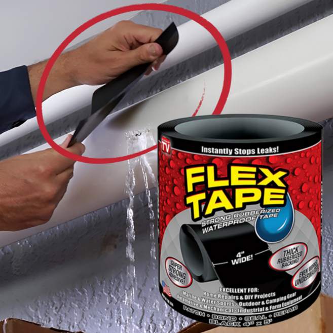 초강력 만능 접착 플렉스테이프 [2color 배관 틈새 누수 방지 고무 테잎 옥상 배수관 싱크대 욕실 천막 밀봉 강력 수중 보수 산업용 다용도 두꺼운 땜빵 템], 1세트, 블랙