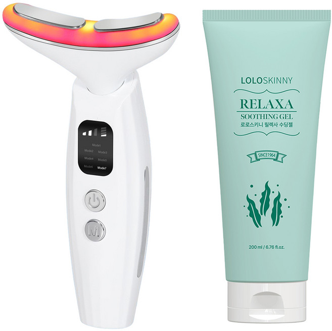 로로스키니 목주름 넥 얼굴 괄사 마사지기 갈바닉 ems 저주파 온열 진동 무선 디바이스, LS0041 LED 넥마사지기