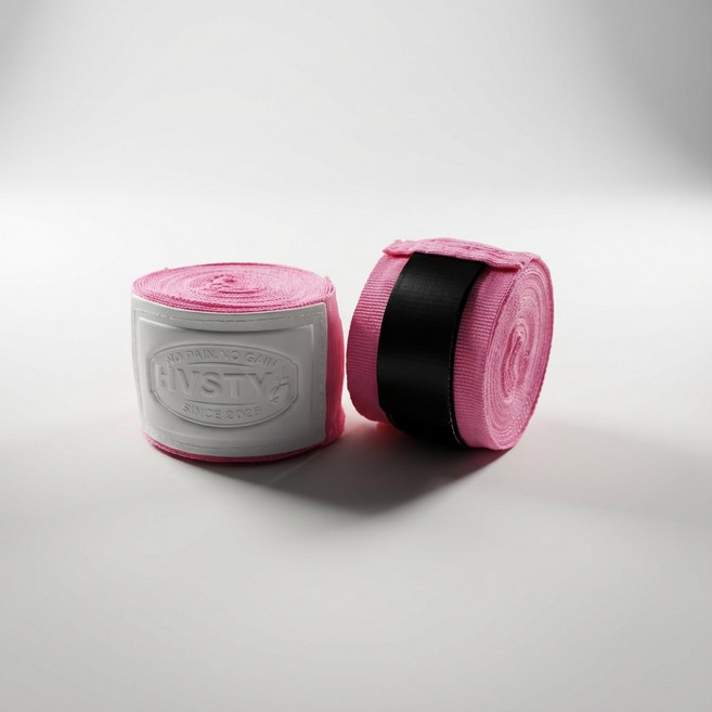 HVSTY 복싱 스타일 핸드랩 권투 훈련 밴디지 붕대 패션 허비스티, 2세트, 핑크
