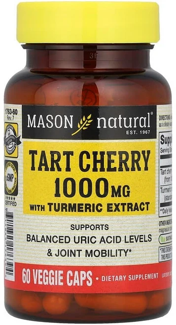 메이슨내추럴 타트체리 강황추출물 Tart Cherry 1000mg 베지캡슐 60정, 1개 - 쿠팡