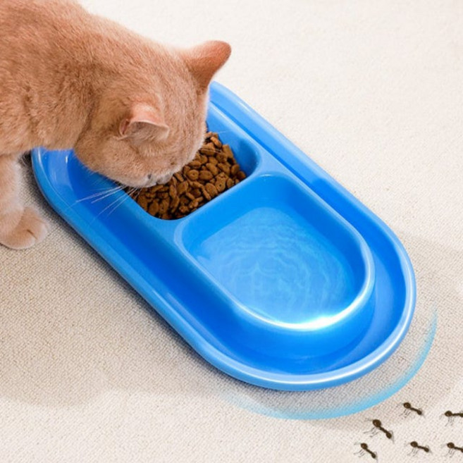 길고양이밥그릇 길냥이 개미방지 밥 그릇 강아지 고양이 사료 캠핑식기 개미퇴치 블루소형