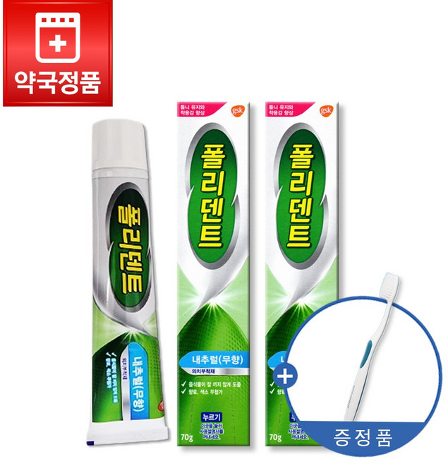 폴리덴트 의치 부착재 내추럴 무향 70g 2개, IB1183