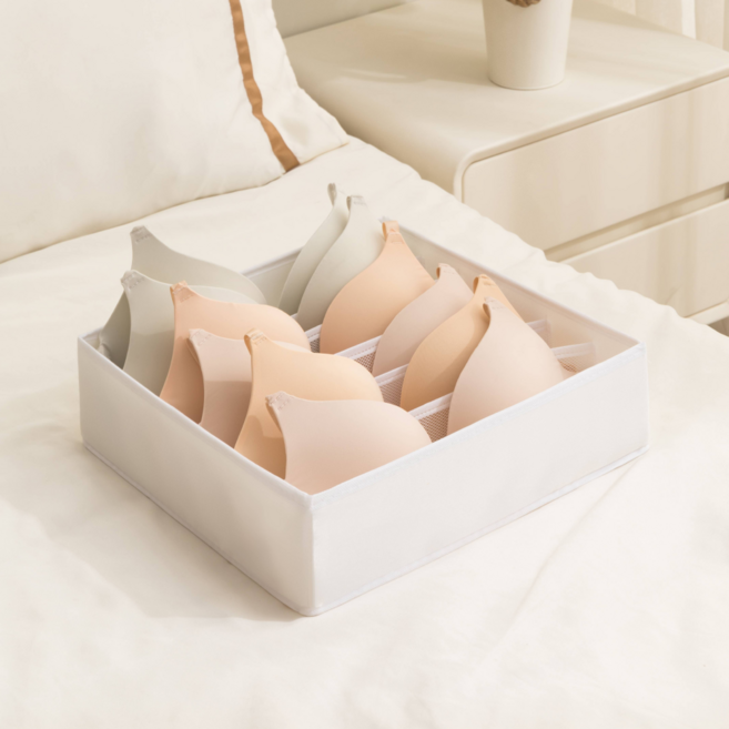 도르리 다용도 수납함 정리함 양말 속옷 수납박스 보관함, 6칸 대, 1개