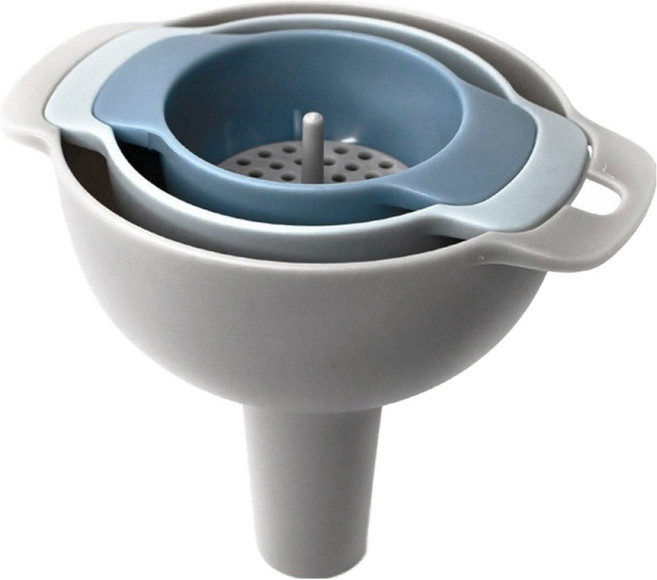 Xingcheng 주방 가정용 4 인 1 기름 필터 깔때기, 혼합색상, 1개