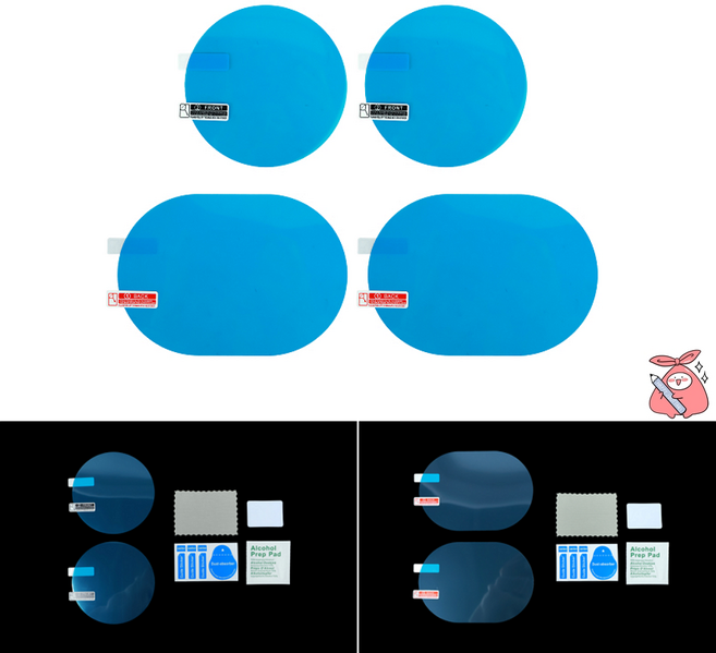 해피J보따리 차량용 사이드미러 방수필름 2p 시야확보 눈부심차단 김서림방지필름, 원형