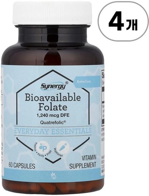 비타코스트 바이오어베일러블 폴레이트(엽산) 1 240mcg DFE Vitacost Bioavailable Folate 1 240 mcg DFE 60정, 4개 - 쿠팡