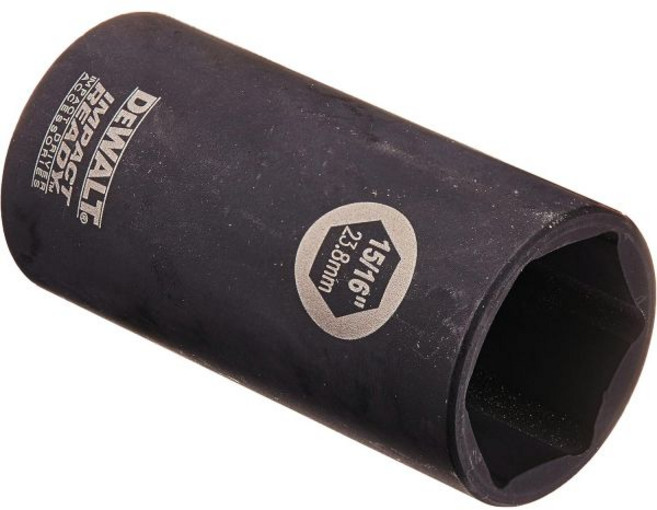 디월트 DW2287 916-Inch IMPACT READY Deep Socket for 38-Inch Drive, Pack of 1, 15/16", 1