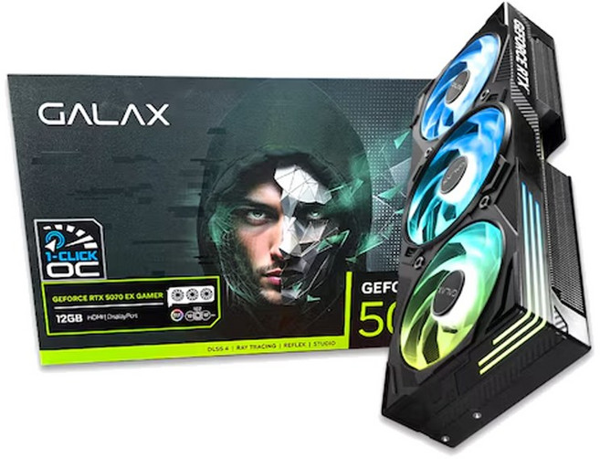 갤럭시 GALAX 지포스 RTX 5070 EX GAMER BLACK OC D7 12GB, 선택없음