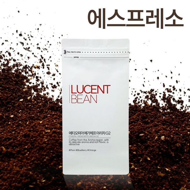 루센트빈 에티오피아 예가체프 아리차 G2 은은한 산미 과일 단맛 원두 커피 홀빈 분쇄, 1개, 500g, 에스프레소