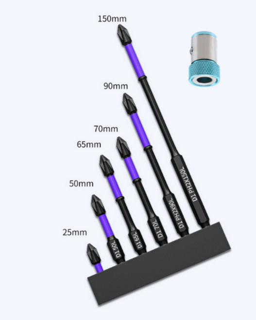 모나올 자석 육각 생크 십자 6각 논슬립 드라이버 비트 6종 너트 1종, 1개