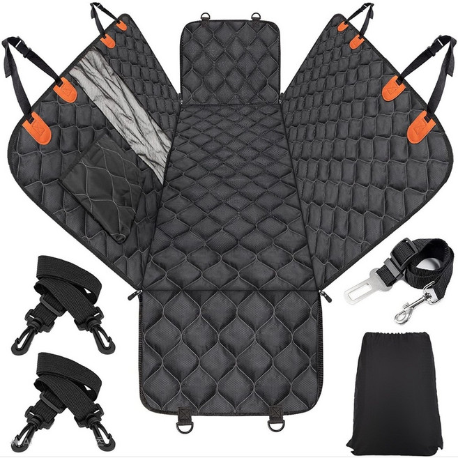 도고 프리미엄 강아지 카시트 풀커버 매쉬 오픈형, 블랙, 1개