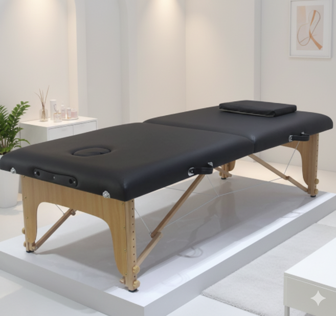 원포인트 접이식 마사지침대 휴대용 가정용 마사지침대 뜸 재활치료침대 타투미용침대, 블랙 폭80, 1개