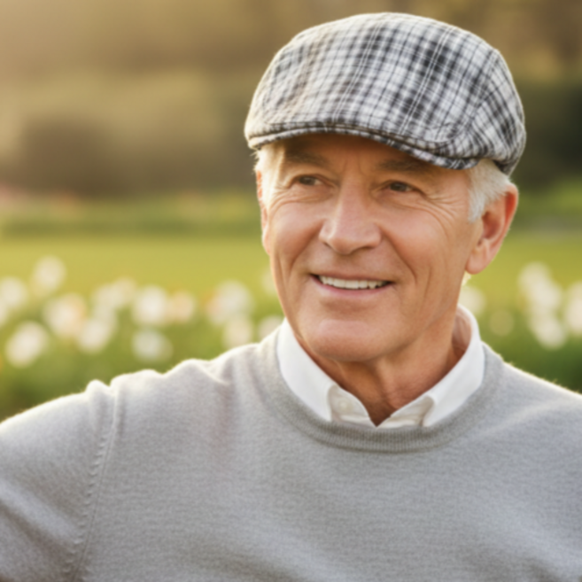 낭만삼춘 C011 사계절 체크무늬 베레모 시원한 중년남성 헌팅캡 도리구찌