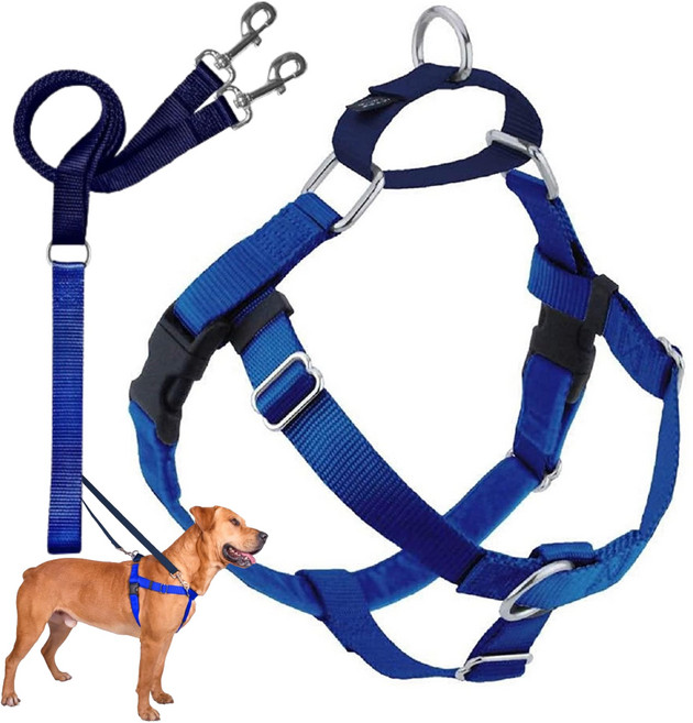 2 Hounds Design Freedom No Pull Dog Harness Adjustable Harness and Leash Set Easy Walking & Comf, 1개, 로얄 블루