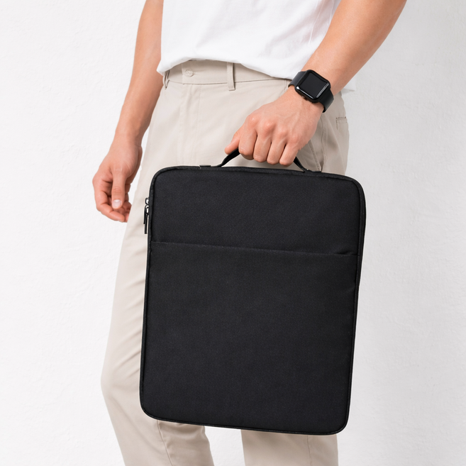 브랜스 생활방수 스크래치방지 노트북 파우치 15.6인치, 1개, 블랙