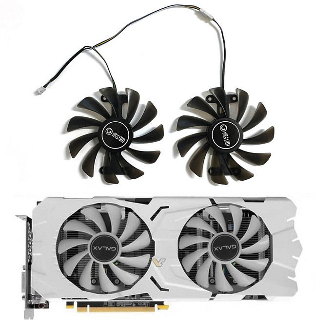2개 GFM10012H12SPA 95MM 4PIN GTX1070 1080 쿨러 갤럭시 GTX 1070 1070TI EXOC SNPR 화이트 그래픽 카드 냉각 팬, [01] 옵션1