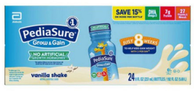 PediaSure 페디아슈어 그로우앤게인 쉐이크 237ml x 24개세트 초콜렛 바닐라 스트로베리, 바닐라 쉐이크 237ml 24개세트, 24개