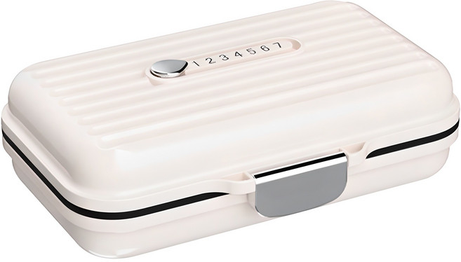 투데이리빙 휴대용 밀폐 알약 케이스 영양제 미니 약보관 7칸 분리 요일별 약통 보관함 여행용 약통 소분통 약케이스, R98178W, 연베이지, 1개