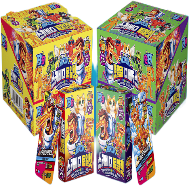 1월 신제품 이탈리안 브레인롯 카드 9탄 훔치기5 스키비디토일렛 6팩 브레인롯키링증정 캐릭터게임카드 총180장 일반카드 162장+홀로그램카드 18장, 1개, 랜덤