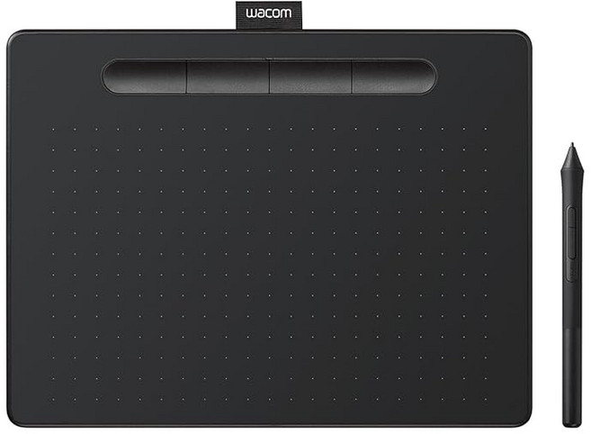 Wacom Intuos Medium CTL-6100K2 베이직 와콤 펜 타블렛 판 탭 그림 소프트웨어 포함, 블랙, 6100