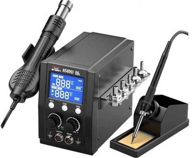 열풍 납땜 인두기 기판용 흡입기 실납 콘센트 제거기, 1개, 세트 6