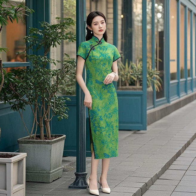 DFMEI 旗袍新款復古民國蝕骨中國風年輕款少女日常國潮改良連衣裙