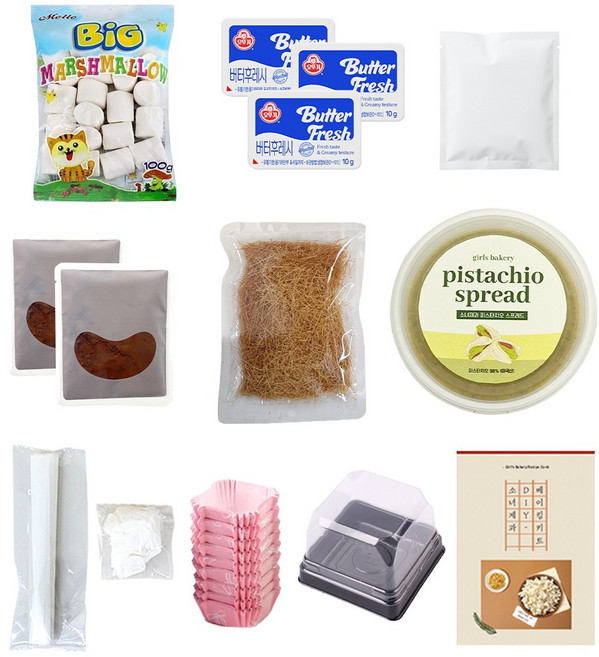 두바이 쫀득쿠키 만들기 DIY 키트 누가크래커 설화병 오레오 마시멜로우 요즘 핫한 수제 쿠키 홈베이킹 세트, 1세트, NEW 두바이쫀득쿠키