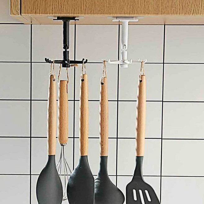 360도 다용도 주방수납걸이 화이트 회전 수납걸이nog8+4pUe