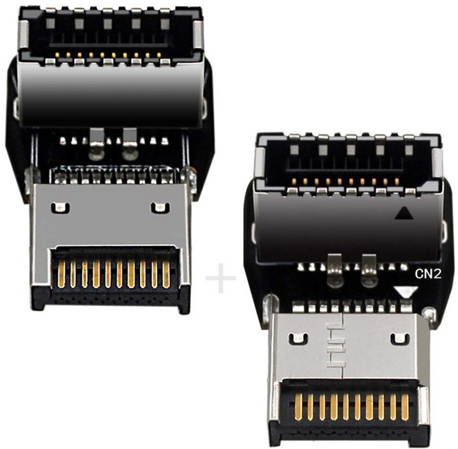 xiwai USB 3.1 전면 패널 헤더 남성-암 Type-E 마더보드 확장 데이터 어댑터 2개