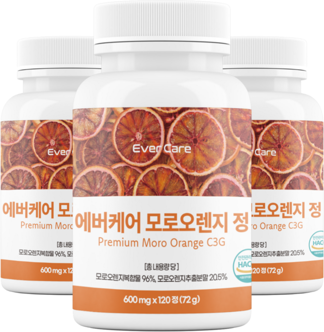 에버케어 모로오렌지 고함량 C3G, 3개, 120정