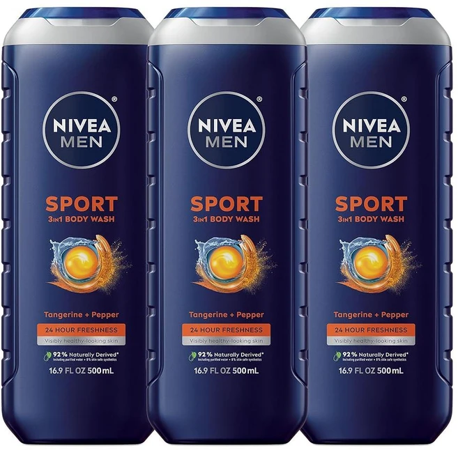니베아 맨 스포츠 3-in-1 탠저린 올인원 워시 500ml 3개 - 쿠팡