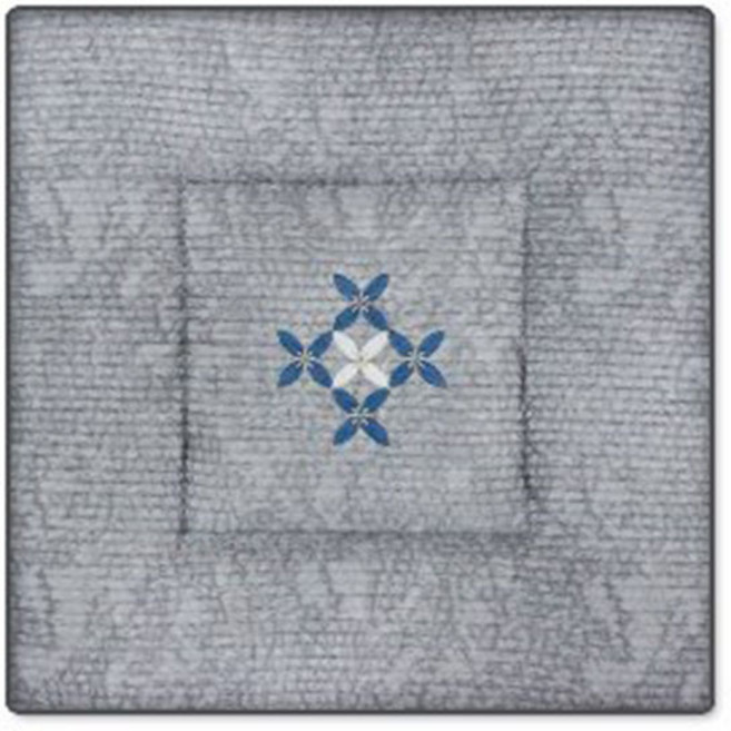 전통 인견 줄누비 자수 방석