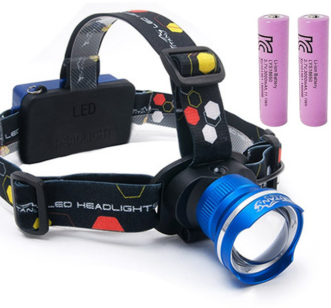 타이탄코리아 신형 충전식 LED헤드랜턴 110C 야간산행 낚시렌턴 작업랜턴 캠핑 최고밝기지원 CREE정품 헤드랜턴, 블루110C본체+3000mAh충전지2개, 1개