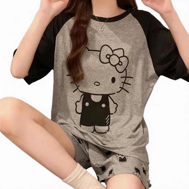 미셀즈픽 여성 캐주얼 여름 홈웨어 반팔반바지 파자마 캐릭터 잠옷 상하세트