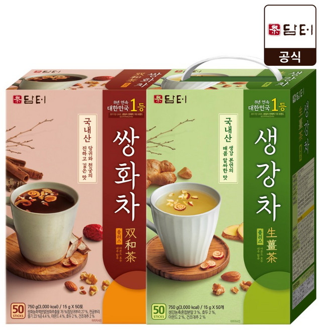 담터 생강차 50T+쌍화차 50T, 1개, 1개입, 15g