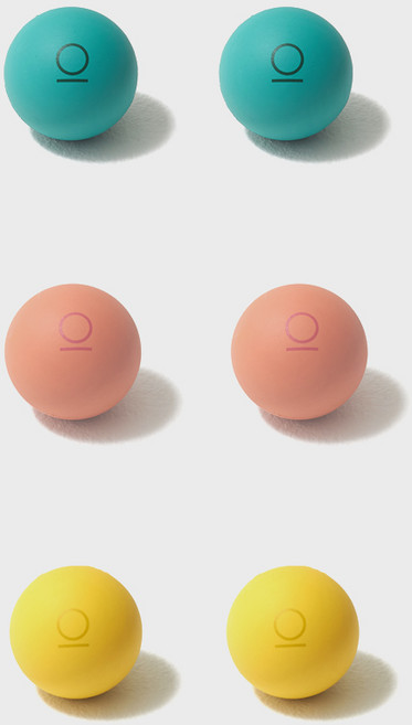 마이롤러 천연고무 러버 마사지볼 싱글 지압 어깨 요가 필라테스 안마 2개입, 인디아옐로우
