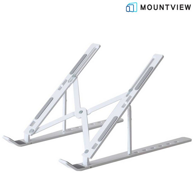 마운트뷰 초경량 접이식 메탈 알루미늄 5단 높이조절 휴대용 노트북 거치대 (파우치포함), 화이트 [EW011], 1개