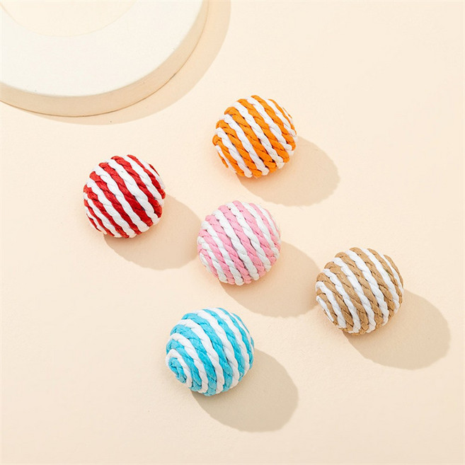 무작위 공 색상 이갈이 긁기 스트레스 해소에 좋은 고양이 장난감 공 고양이 씹는 장난감, 1개, 무작위 색상