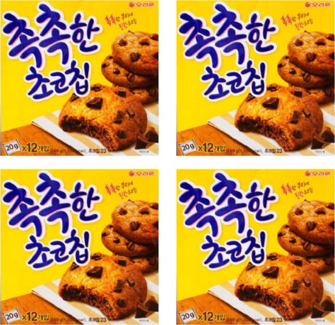 오리온 촉촉한 초코칩, 240g, 4개
