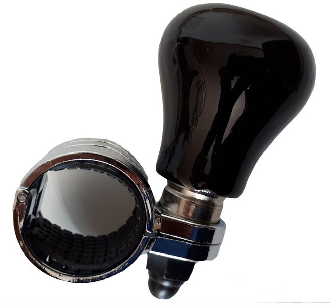 국제산업 자동차 국산 원목 파워핸들 봉 승용 트럭 화물차 전차종 적용가능, 검정색