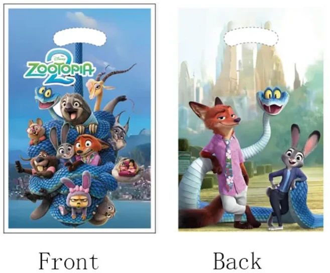 주토피아 닉과 주디 파티 장식 일회용 식기 세트 테이블보 배너 케이크 토퍼 풍선 생일 용품, 27 10pcs Gift Bag