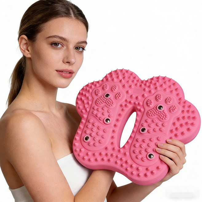 샤이닝포인츠 가정용 실내 운동기구 천국의계단 지압 스텝퍼, 핑크