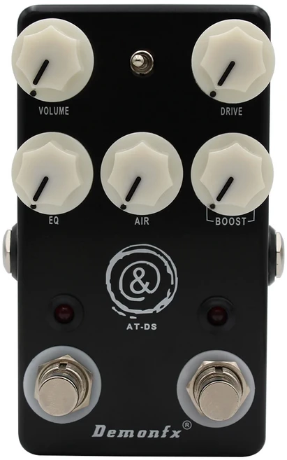 Demonfx AT-DS 검정색과 빨간색 기타 이펙트 페달 오버드라이브 왜곡(트루 바이패스 포함), 1개, 01 BLACK AT-DS